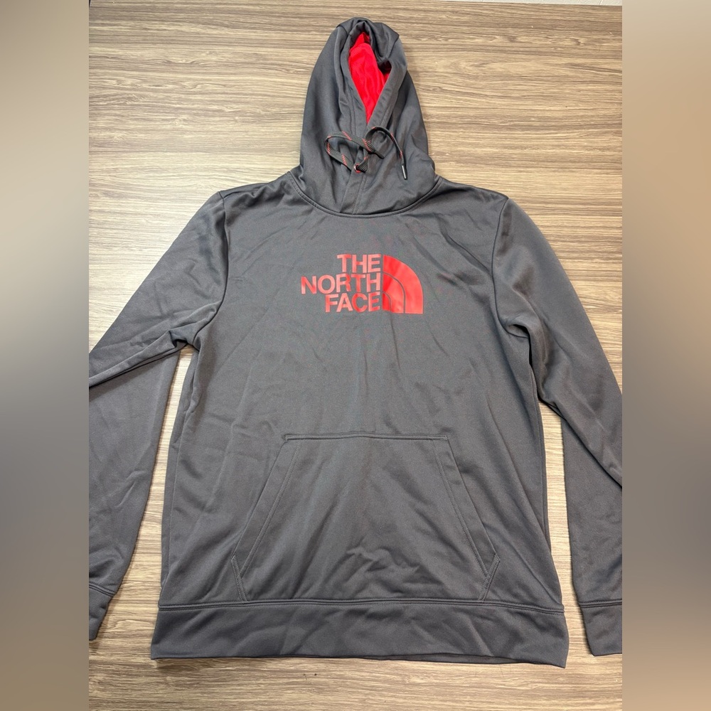 Men’s North Face Gray and Red Hoodie Size Large